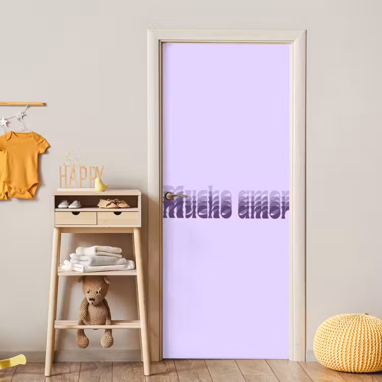 Deursticker - Mucho amor - Paars - Gelaagde letters — 6