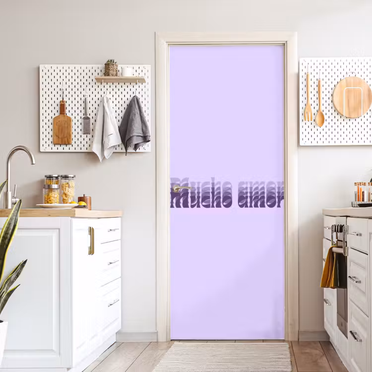 Deursticker - Mucho amor - Paars - Gelaagde letters — 7