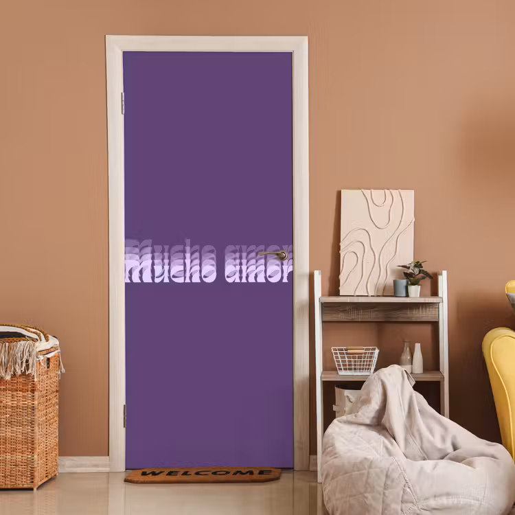 Deursticker - Mucho amor - Paars - Grafisch — 2