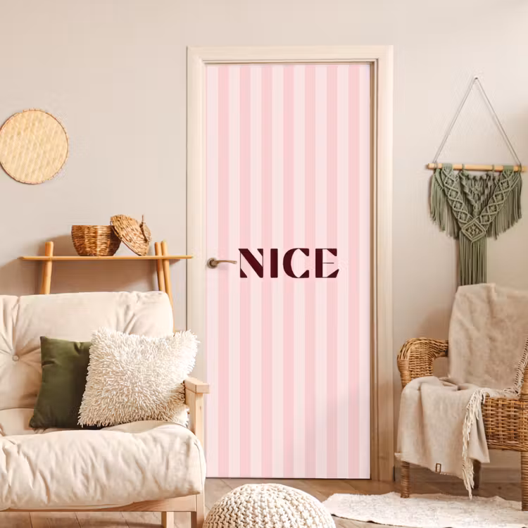 Deursticker - Nice - Strepen - Roze — 4