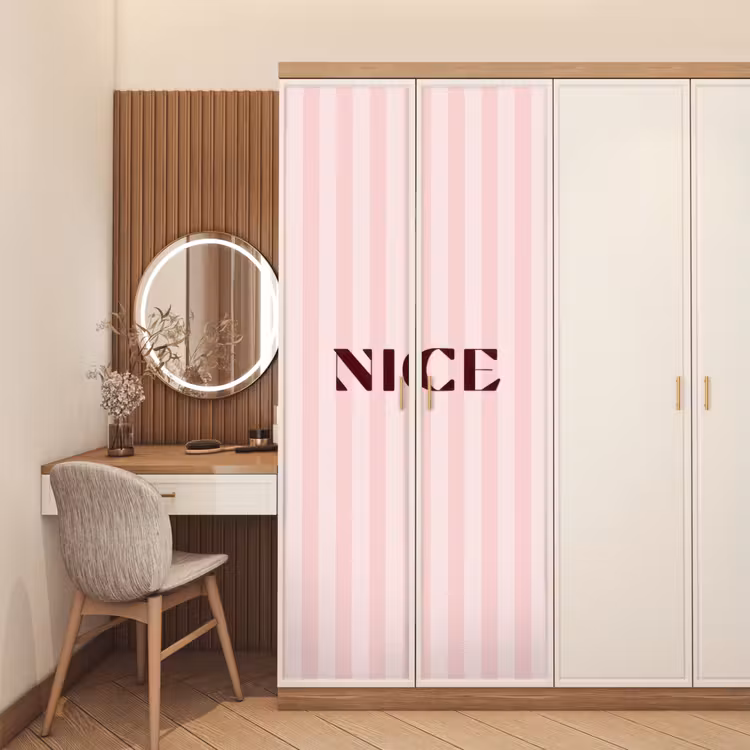 Deursticker - Nice - Strepen - Roze — 5