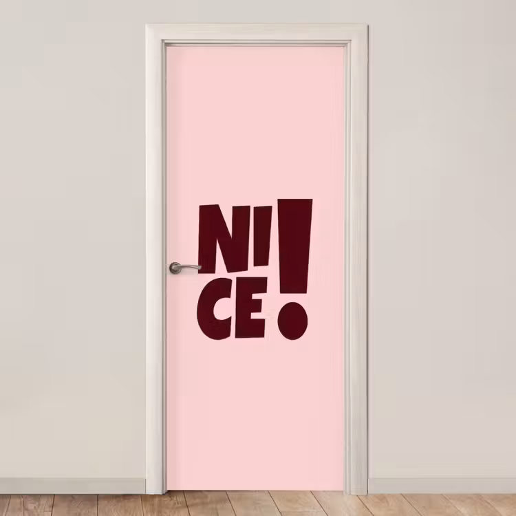 Deursticker - Nice - Uitroepteken - Roze — 1