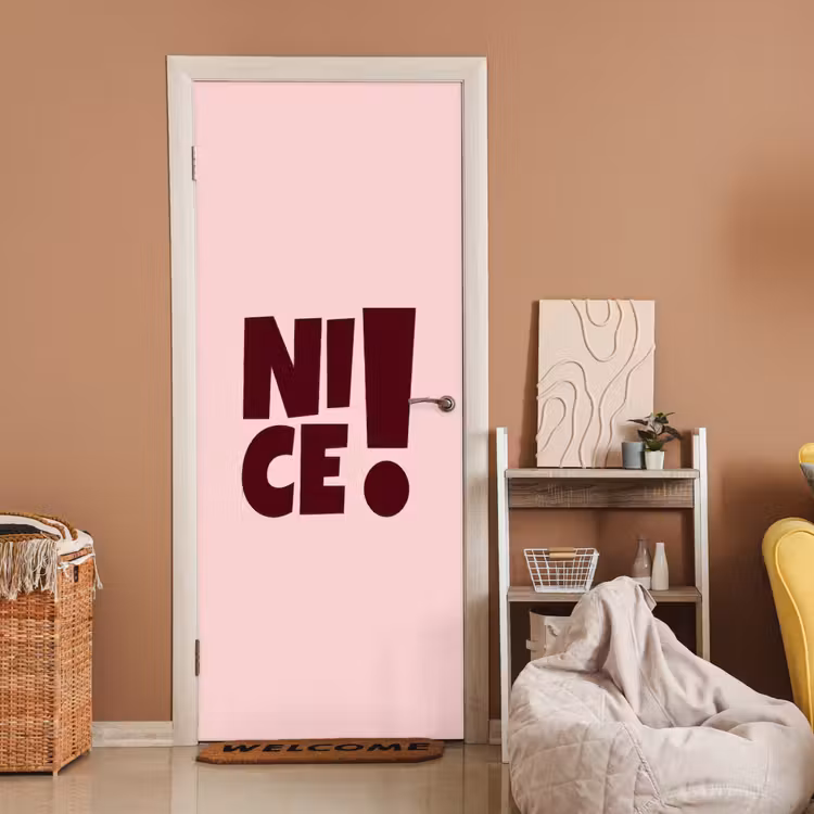 Deursticker - Nice - Uitroepteken - Roze — 2