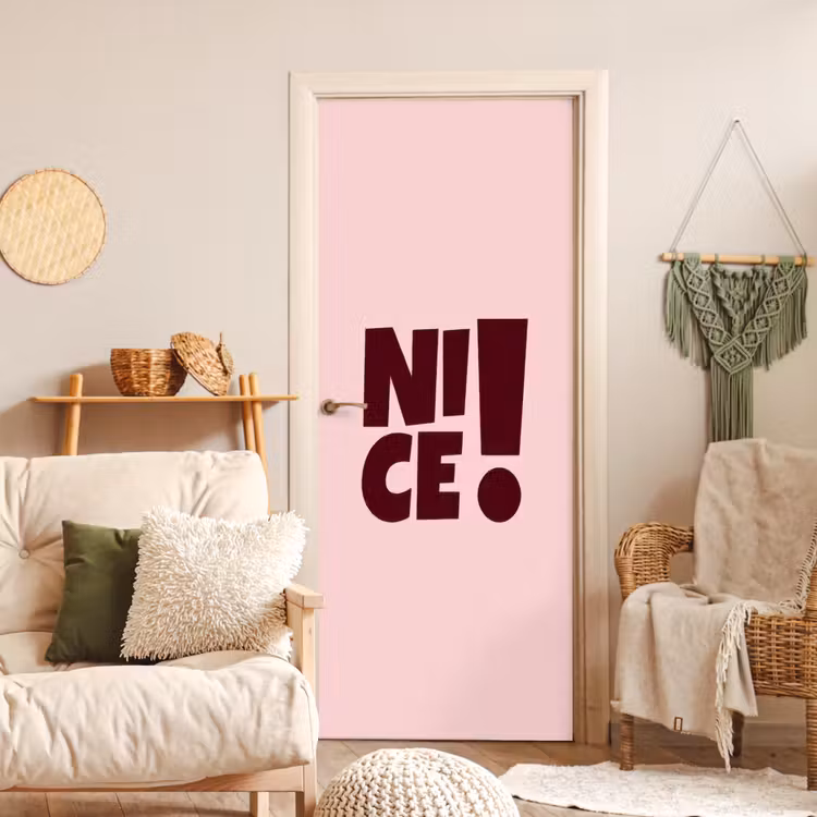 Deursticker - Nice - Uitroepteken - Roze — 4