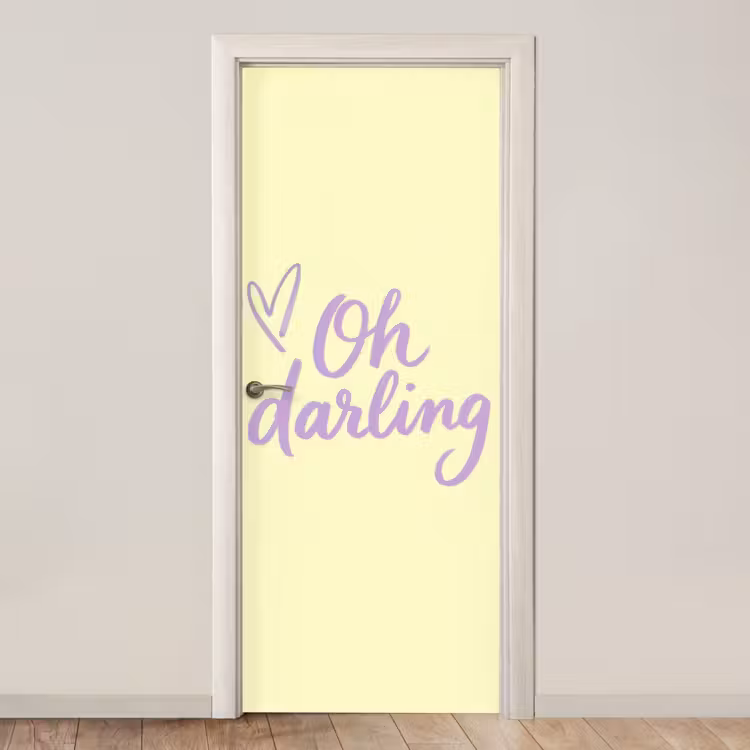Deursticker - Oh darling - Geel - Hart — 1