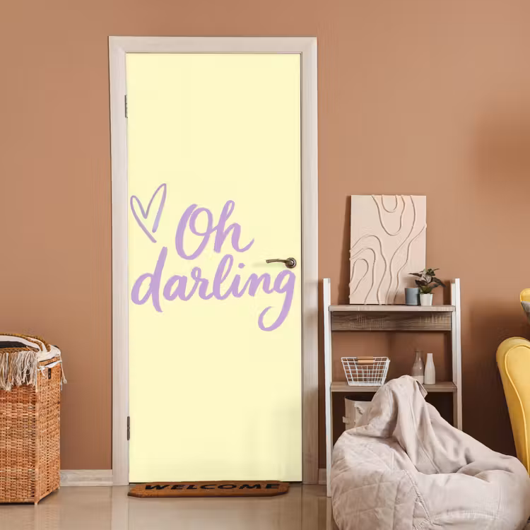 Deursticker - Oh darling - Geel - Hart — 2