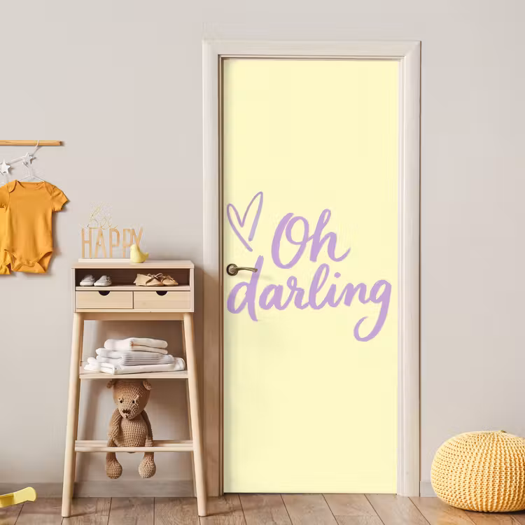 Deursticker - Oh darling - Geel - Hart — 6