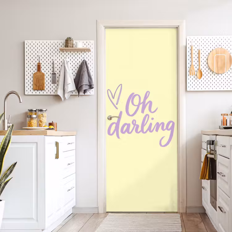 Deursticker - Oh darling - Geel - Hart — 7