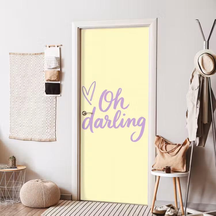 Deursticker - Oh darling - Geel - Hart — 8