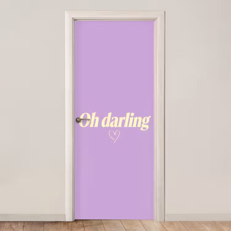 Deursticker - Oh darling - Hart - Paars — 1