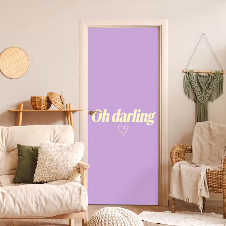 Deursticker - Oh darling - Hart - Paars — 4