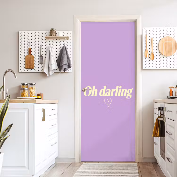 Deursticker - Oh darling - Hart - Paars — 7