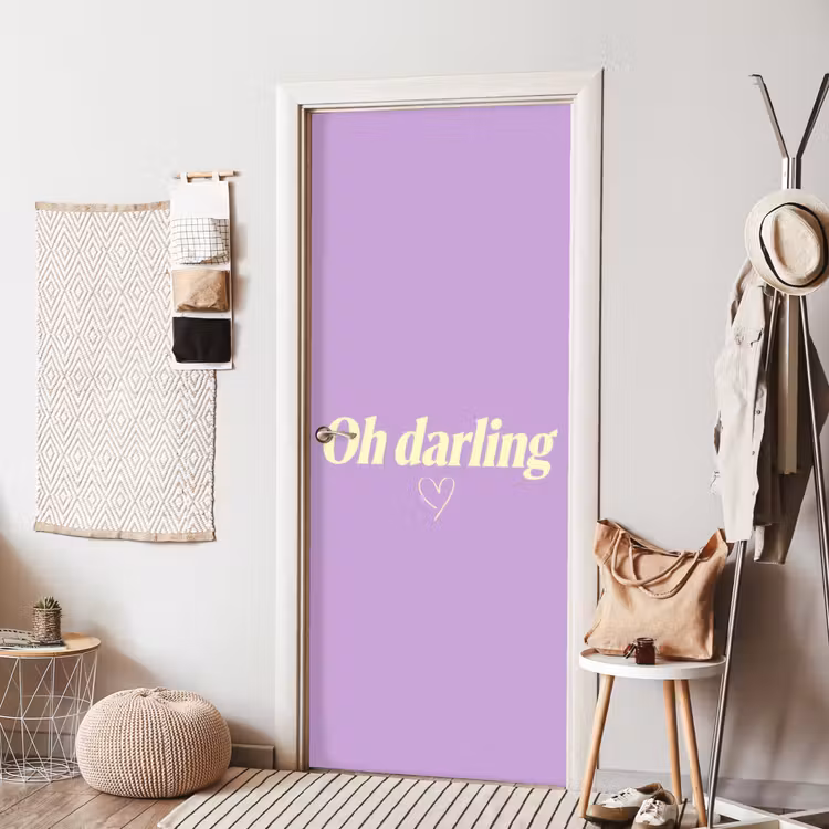 Deursticker - Oh darling - Hart - Paars — 8