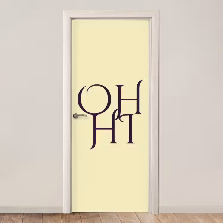 Deursticker - Oh hi - Geel - Monogram — 1