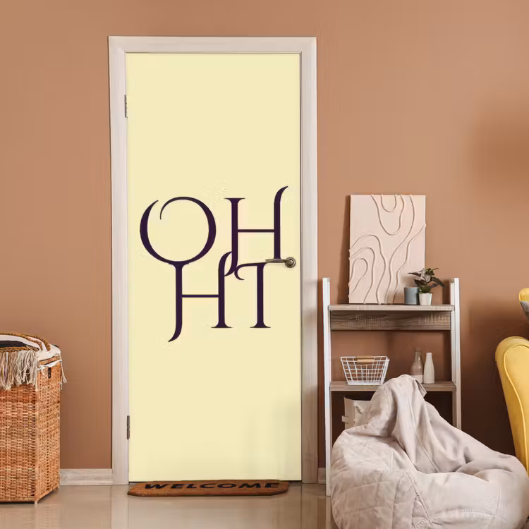 Deursticker - Oh hi - Geel - Monogram — 2