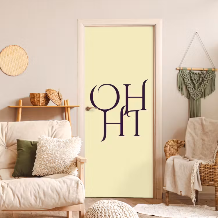 Deursticker - Oh hi - Geel - Monogram — 4