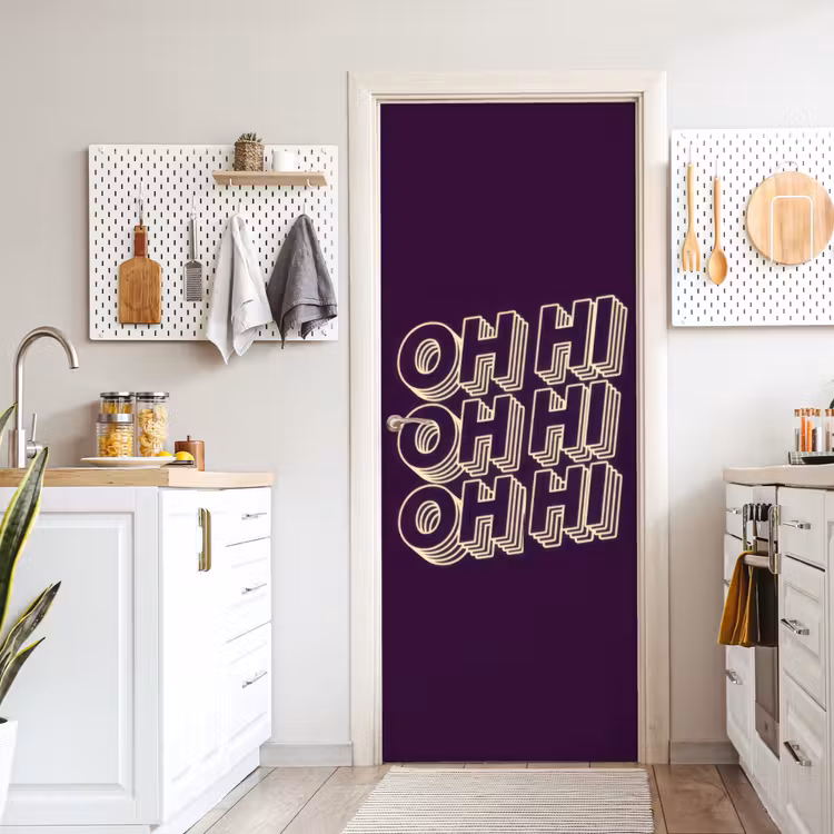 Deursticker - Oh hi - Paars - 3D — 7