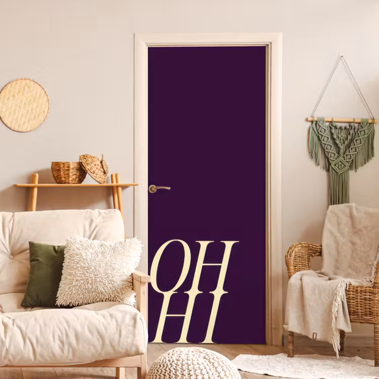Deursticker - Oh hi - Paars - Cursief — 4