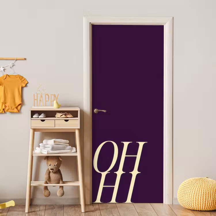Deursticker - Oh hi - Paars - Cursief — 6