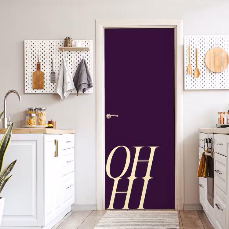 Deursticker - Oh hi - Paars - Cursief — 7