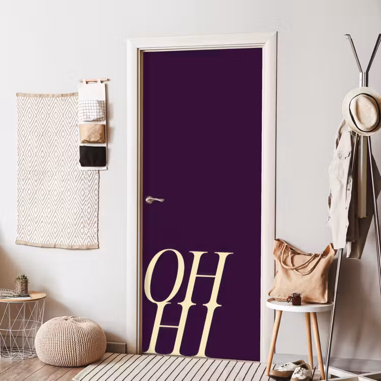 Deursticker - Oh hi - Paars - Cursief — 8