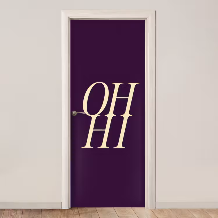 Deursticker - Oh hi - Paars - Minimalistisch — 1