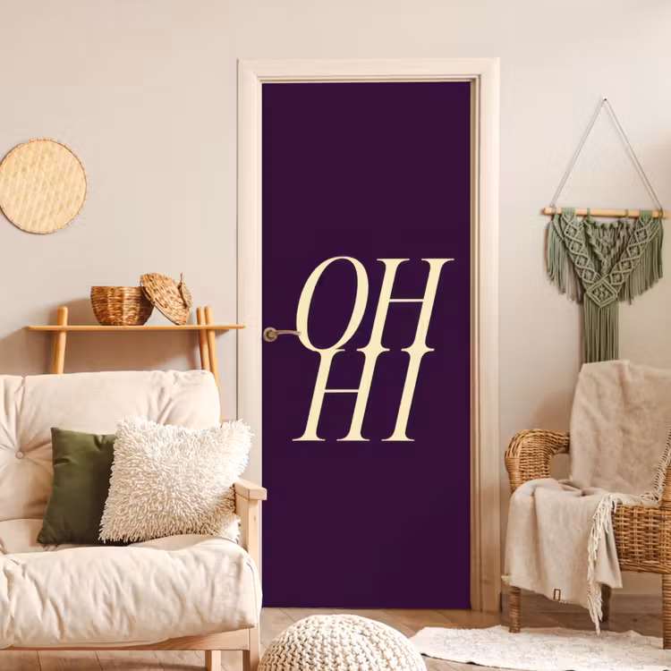 Deursticker - Oh hi - Paars - Minimalistisch — 4