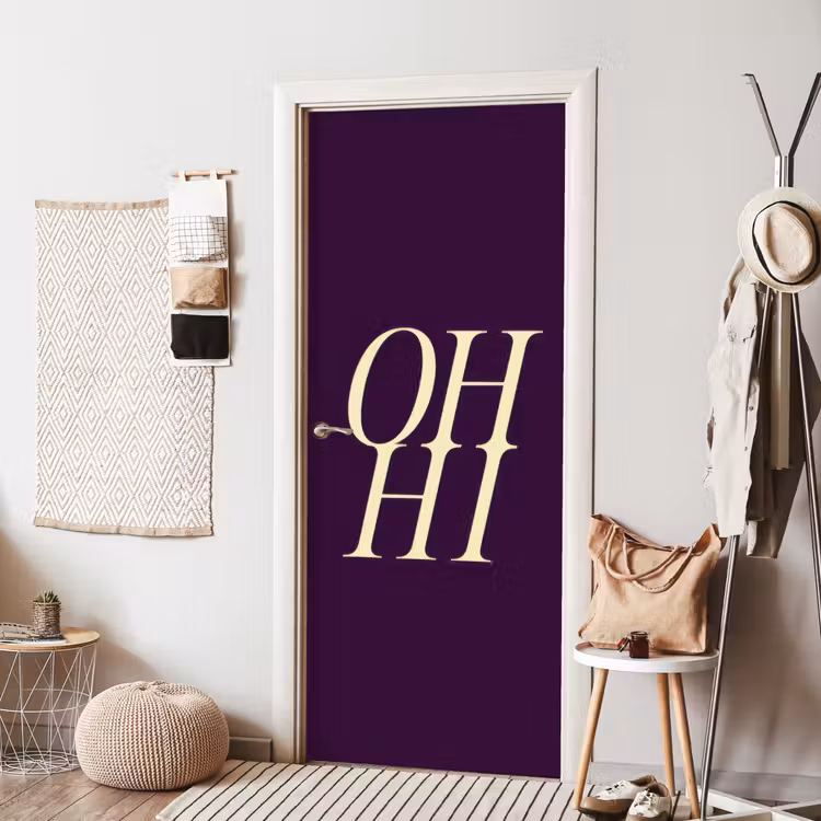 Deursticker - Oh hi - Paars - Minimalistisch — 8