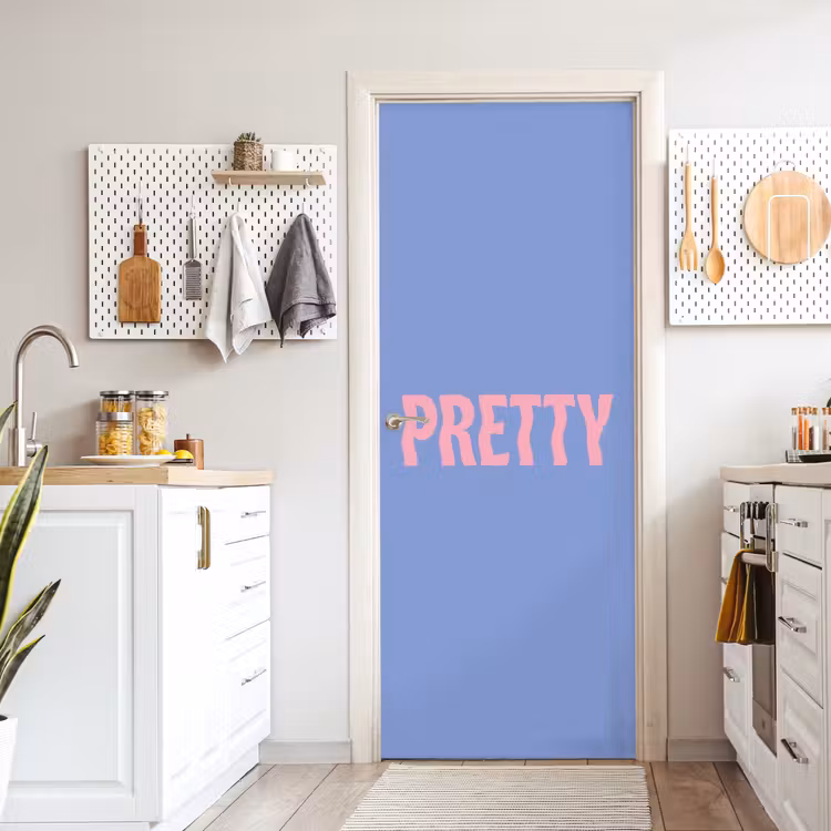 Deursticker - Pretty - Roze - Blauw - Golvend — 7