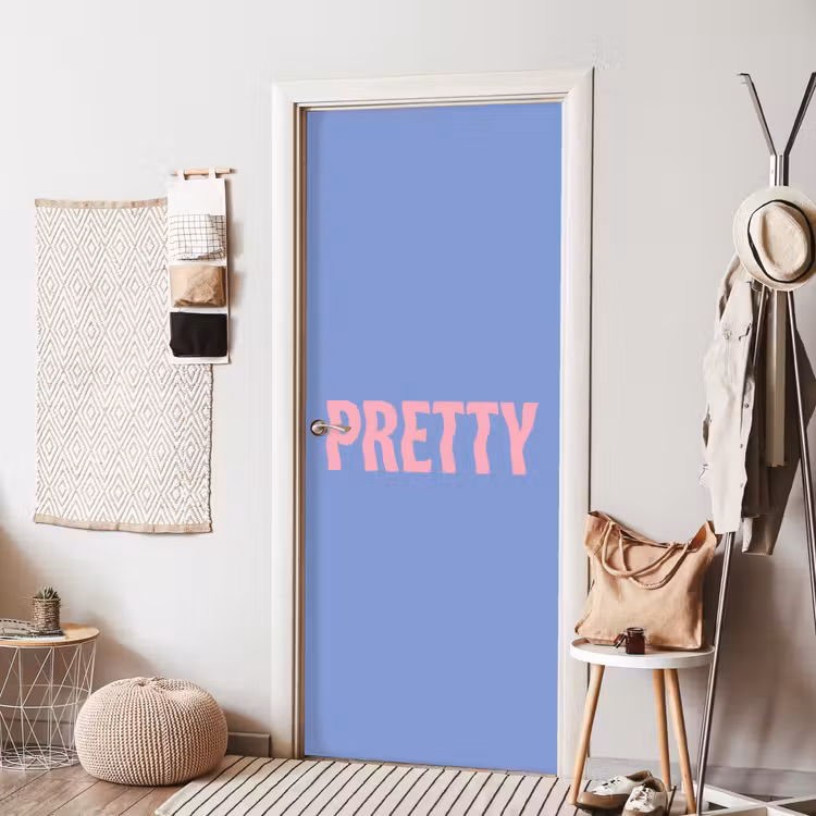 Deursticker - Pretty - Roze - Blauw - Golvend — 8