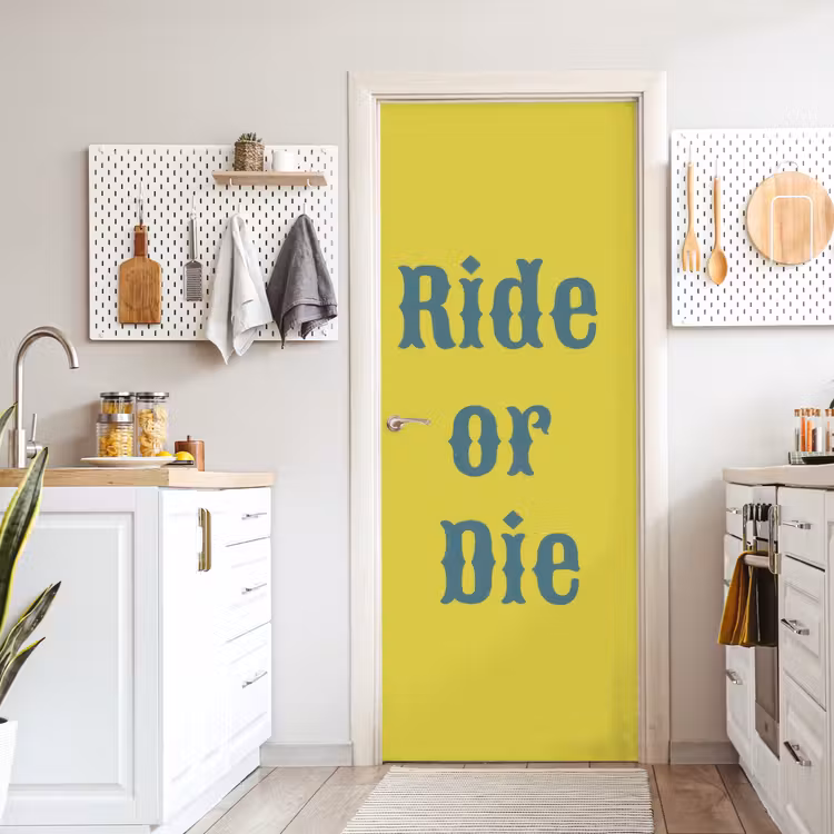 Deursticker - Ride or die - Geel - Blauw — 7
