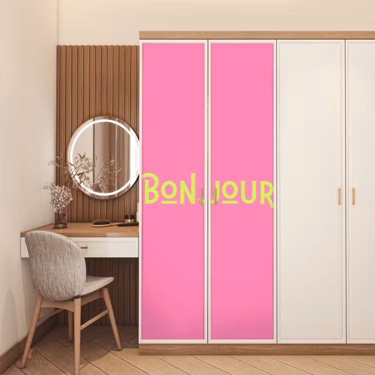Deursticker - Roze - Groene Bonjour - art-deco — 5