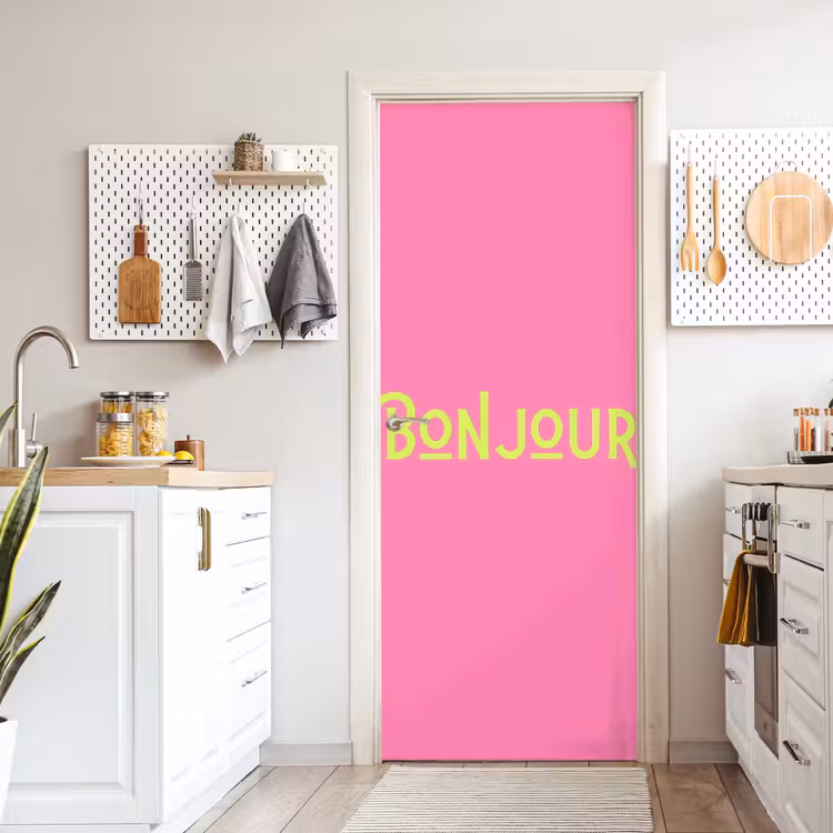 Deursticker - Roze - Groene Bonjour - art-deco — 7
