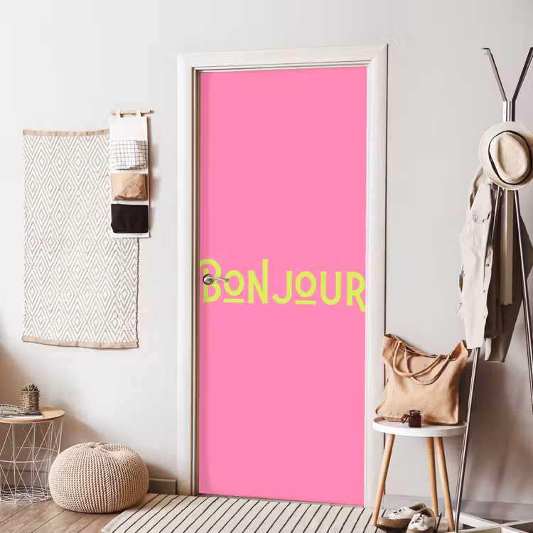 Deursticker - Roze - Groene Bonjour - art-deco — 8