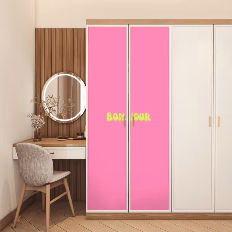 Deursticker - Roze - Groene bonjour - Organisch — 5