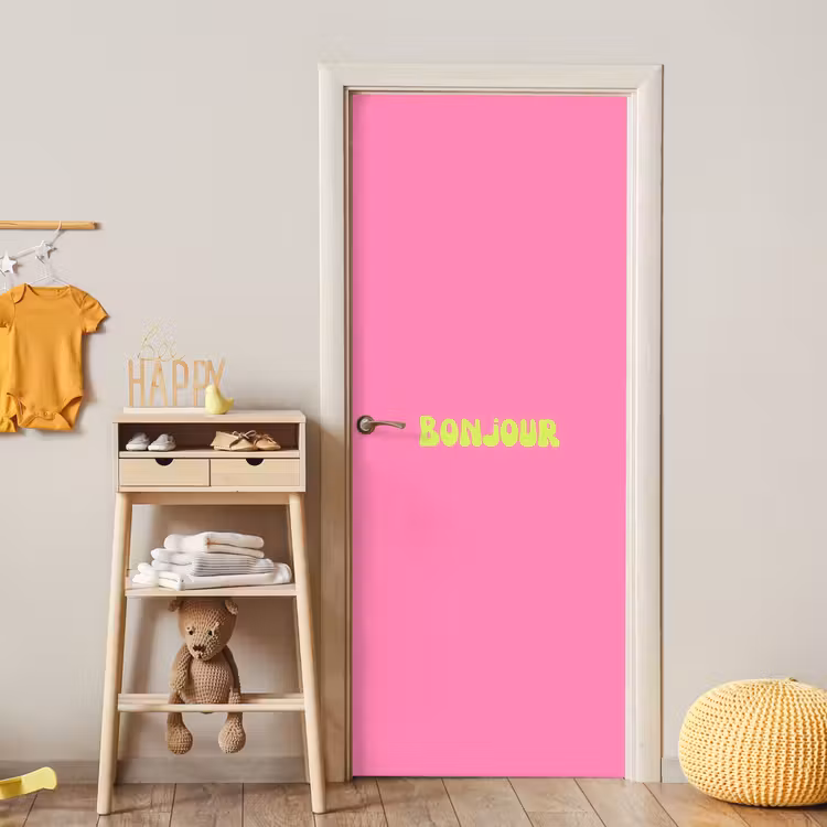 Deursticker - Roze - Groene bonjour - Organisch — 6