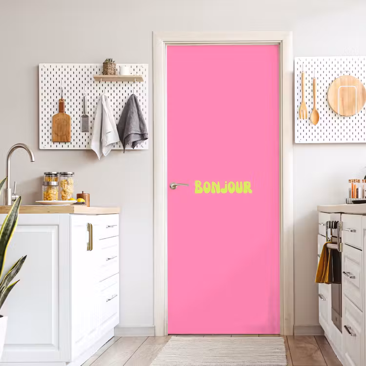 Deursticker - Roze - Groene bonjour - Organisch — 7
