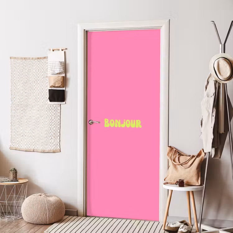 Deursticker - Roze - Groene bonjour - Organisch — 8