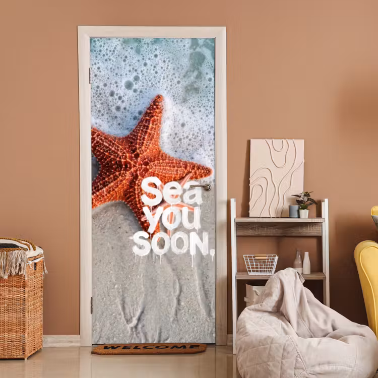 Deursticker - Sea you soon - Zeester - Zee — 2