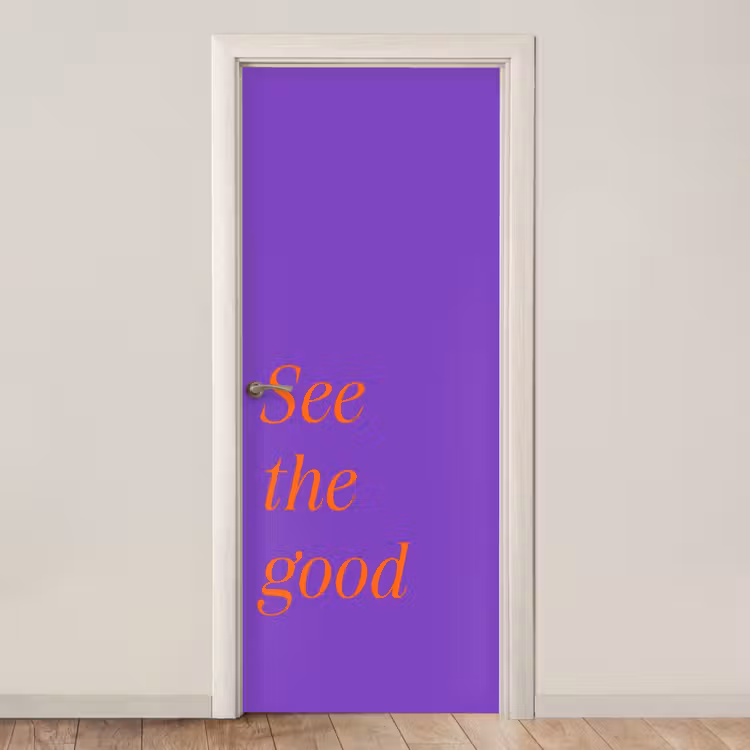 Deursticker - See the good - Oranje - Paars — 1