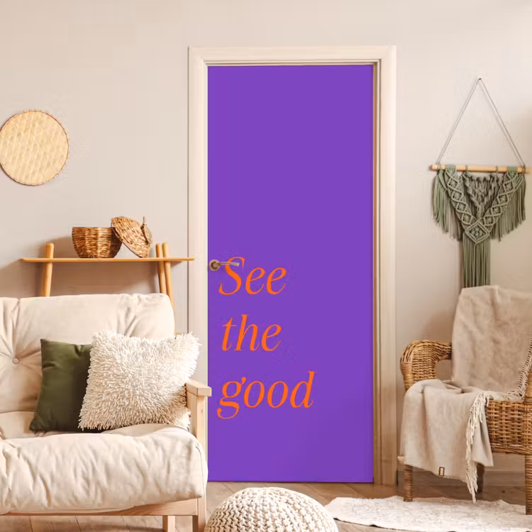 Deursticker - See the good - Oranje - Paars — 4