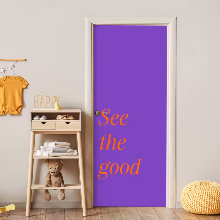 Deursticker - See the good - Oranje - Paars — 6