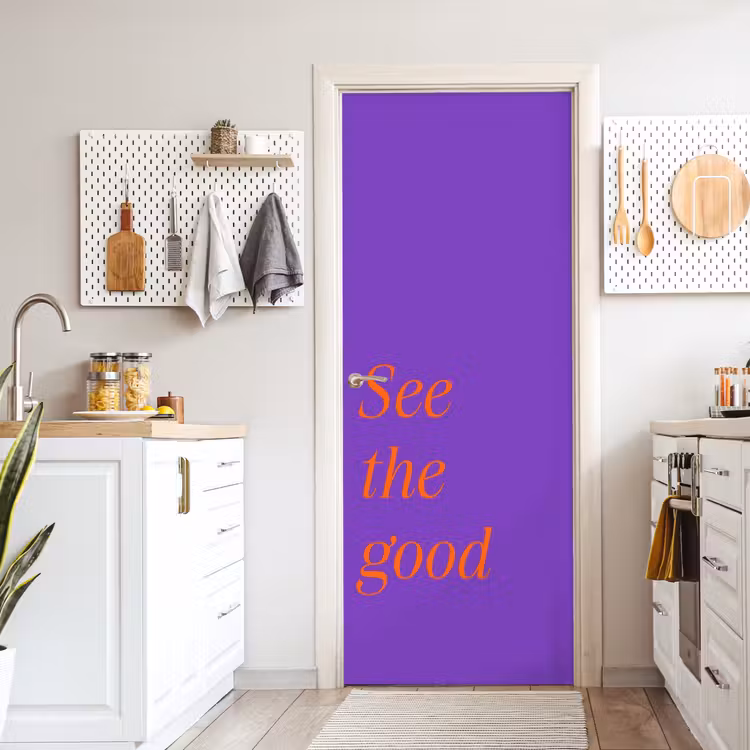 Deursticker - See the good - Oranje - Paars — 7