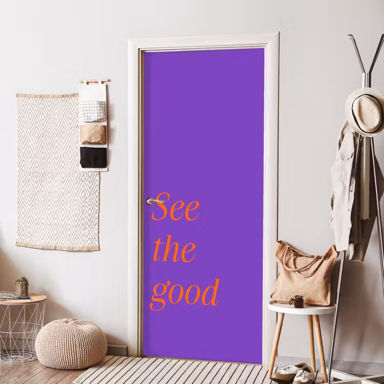 Deursticker - See the good - Oranje - Paars — 8