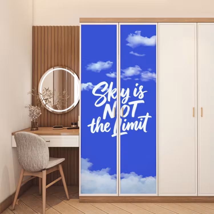 Deursticker - Sky is not the limit - Blauwe lucht - Wolken — 5