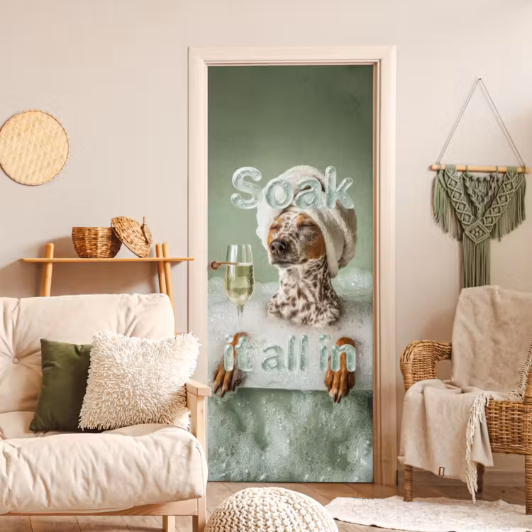 Deursticker - Soak it all in - Hond - Bad — 4