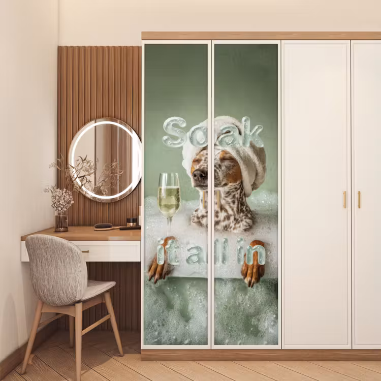 Deursticker - Soak it all in - Hond - Bad — 5