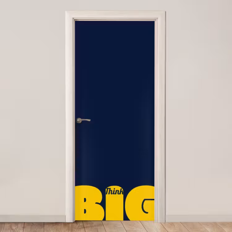 Deursticker - Think big - Blauw - Geel — 1
