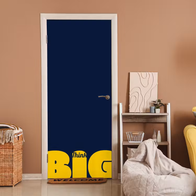 Deursticker - Think big - Blauw - Geel — 2
