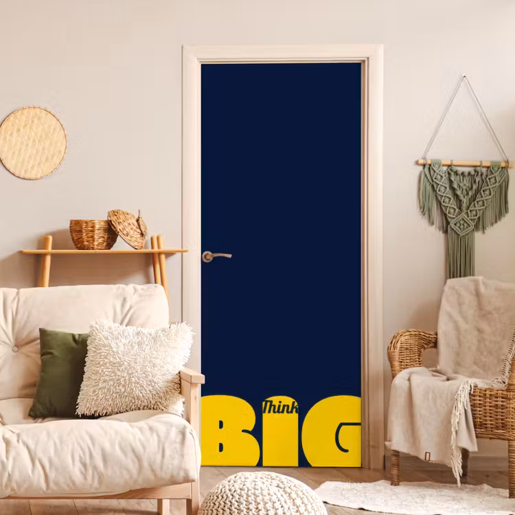 Deursticker - Think big - Blauw - Geel — 4